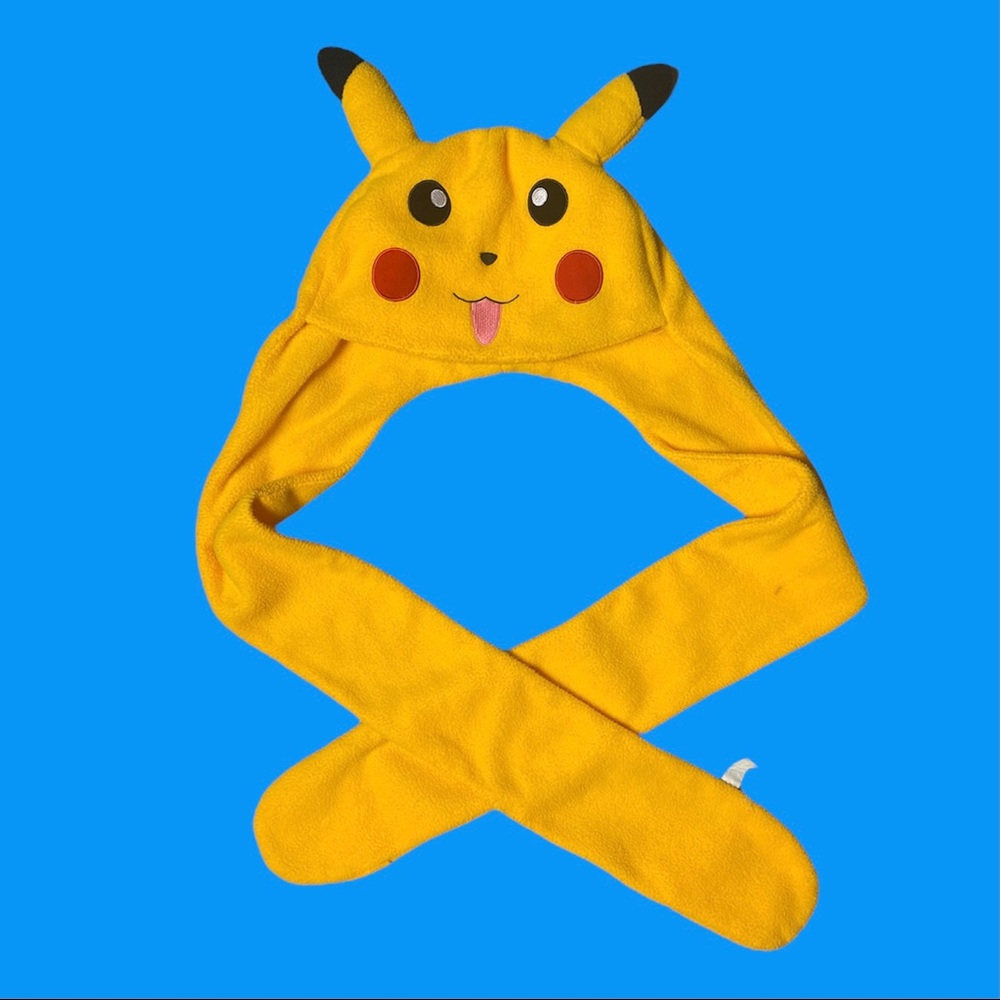 Y2K Pikachu Pokemon Fleece Hat with Gloves